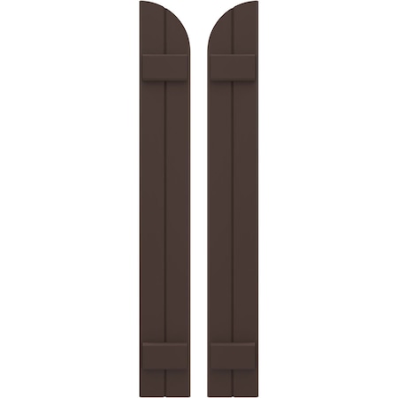 Ekena Millwork Americraft 2-Board (2 Batten) Wood Joined Board-n-Batten Shutters w/ Arch Top, ARW101BQ207X63TBH, PR ARW101BQ207X63TBH